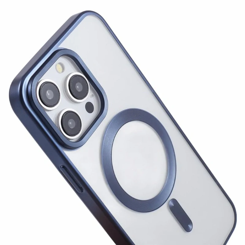 Kryt na iPhone 15 Pro Max gumový s podporou MagSafe modrý