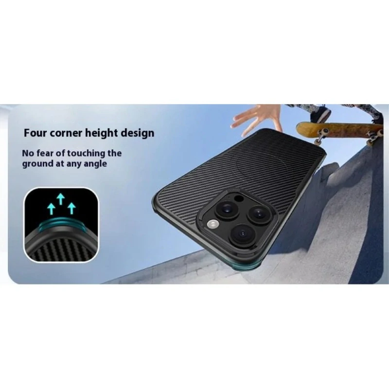 Kryt na iPhone 15 Pro Max Carbon s podporou Magsafe černý