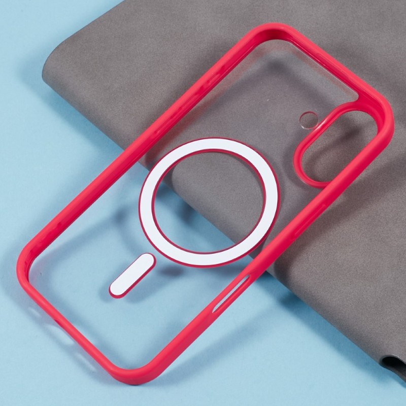 Kryt na iPhone 16 matný s podporou MagSafe červený