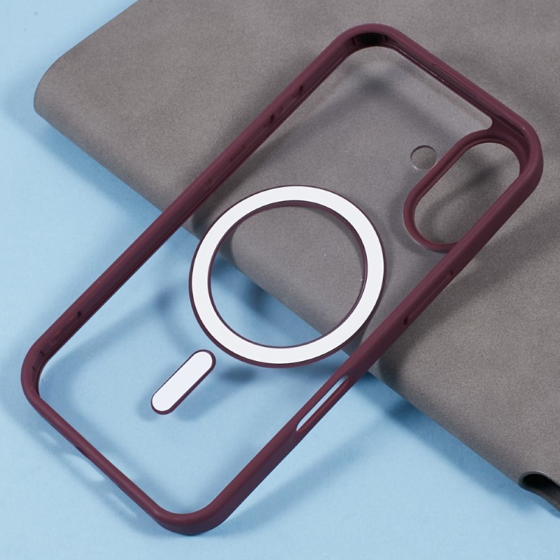 Kryt na iPhone 16 matný s podporou MagSafe vínový