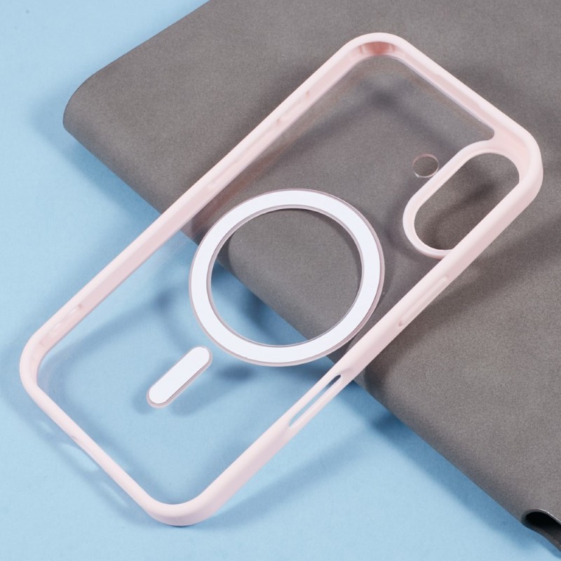Kryt na iPhone 16 matný s podporou MagSafe růžový