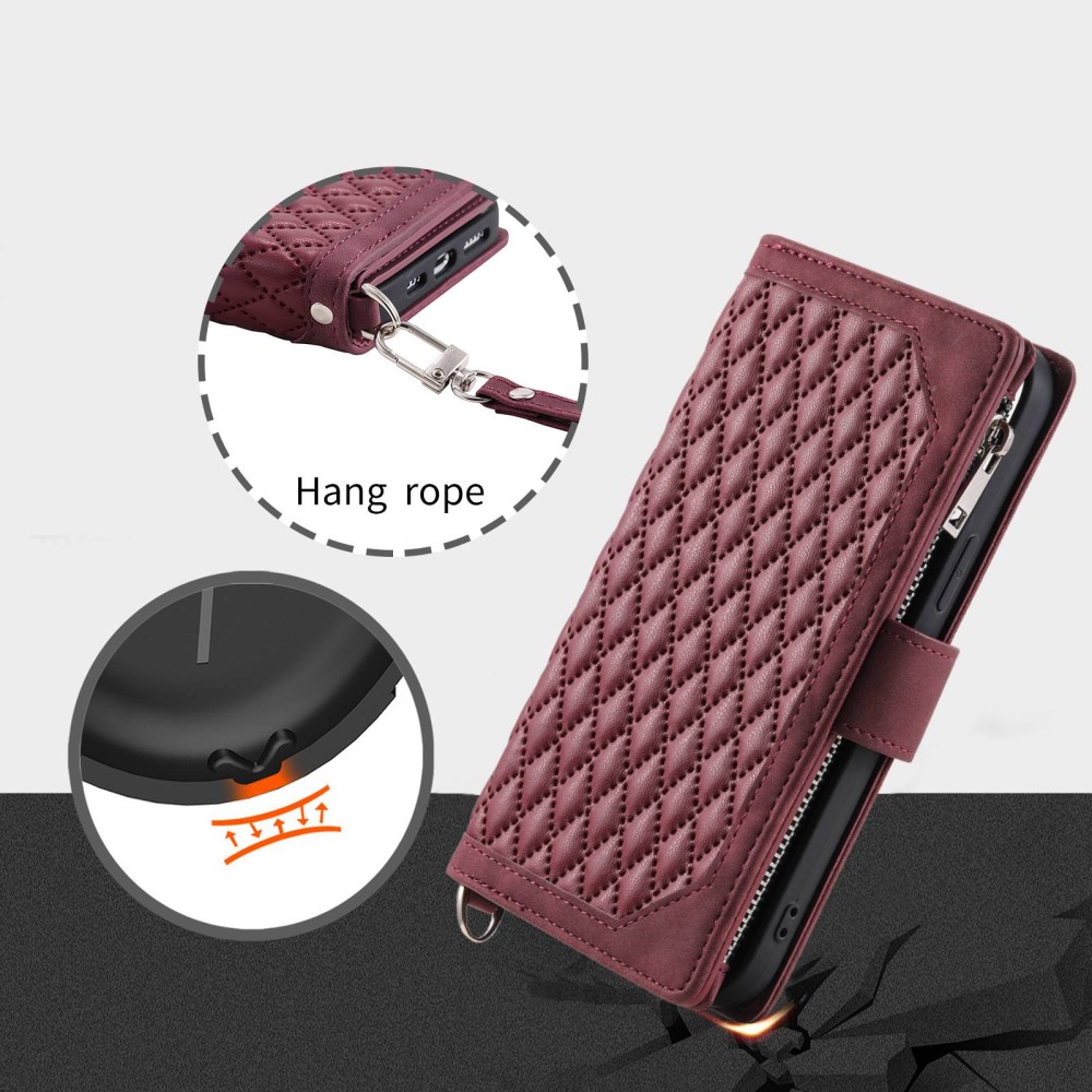 Pouzdro pro iPhone 14 Pro Max Luxury Double Layer vínové