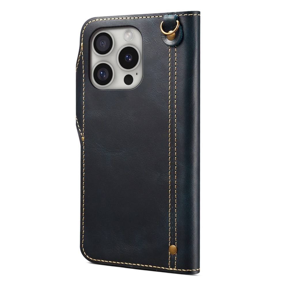 Pouzdro na iPhone 16 Pro Max Denior Kožené modré