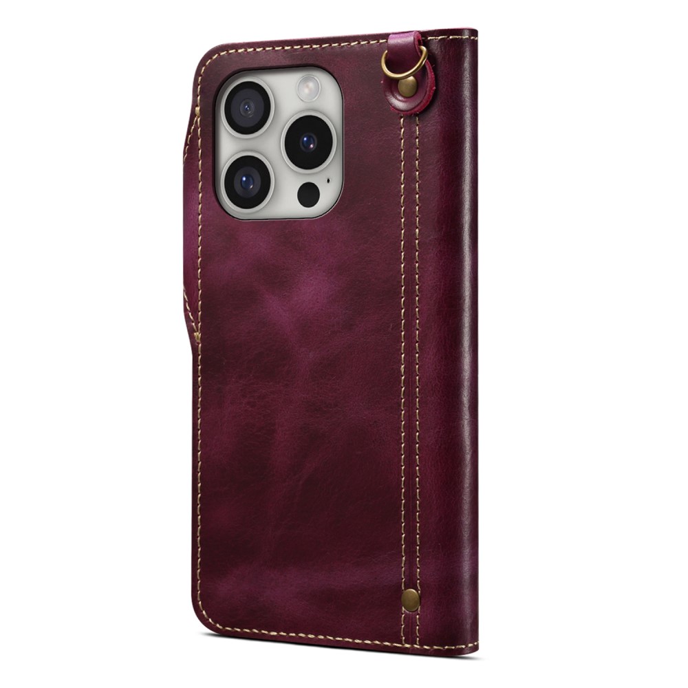 Pouzdro na iPhone 16 Pro Max Denior Kožené fialové
