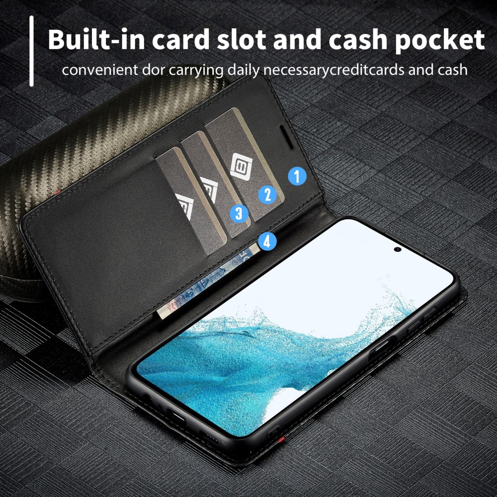 Pouzdro na Samsung Galaxy S25 LC.IMEEKE Carbon vertical