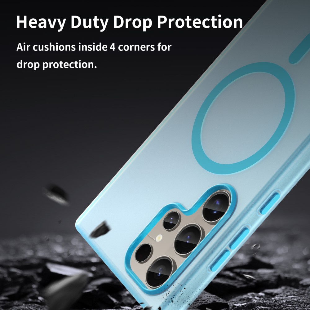 Kryt na Samsung Galaxy S23 Ultra gumový Magnetic (podpora MagSafe) modrý