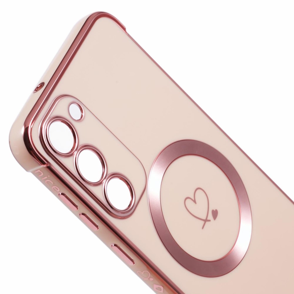 Kryt na Samsung Galaxy S23 Srdíčko s podporou MagSafe růžový