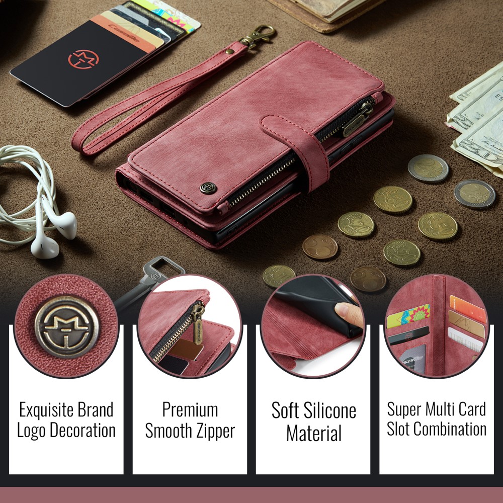 Pouzdro pro iPhone 16E CASEME Luxury Double Layer červené