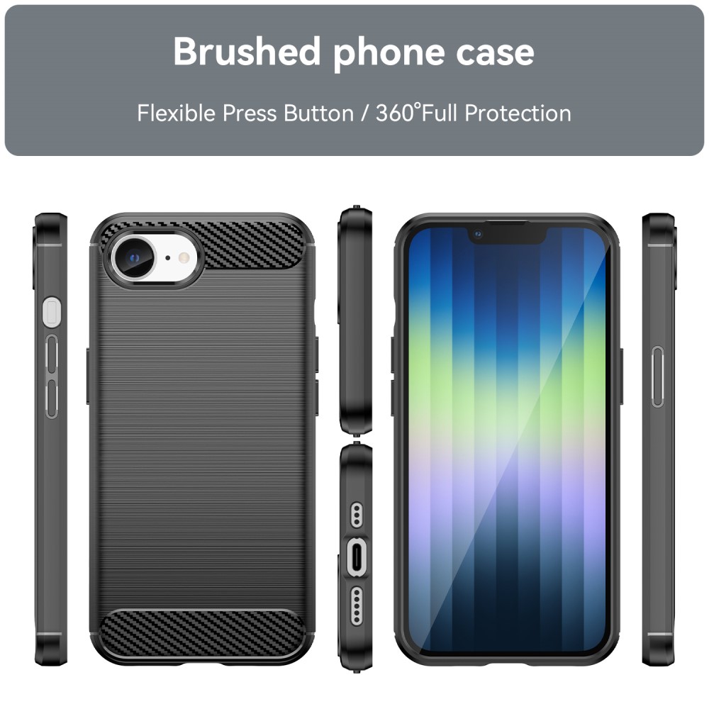 Kryt na iPhone 16E gumový Carbon černý