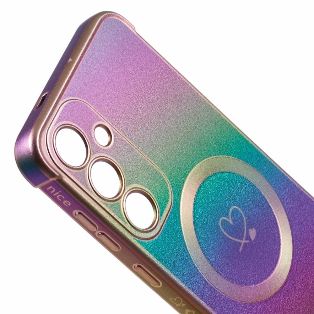 Kryt na Samsung Galaxy S25 Srdíčko s podporou MagSafe duhový