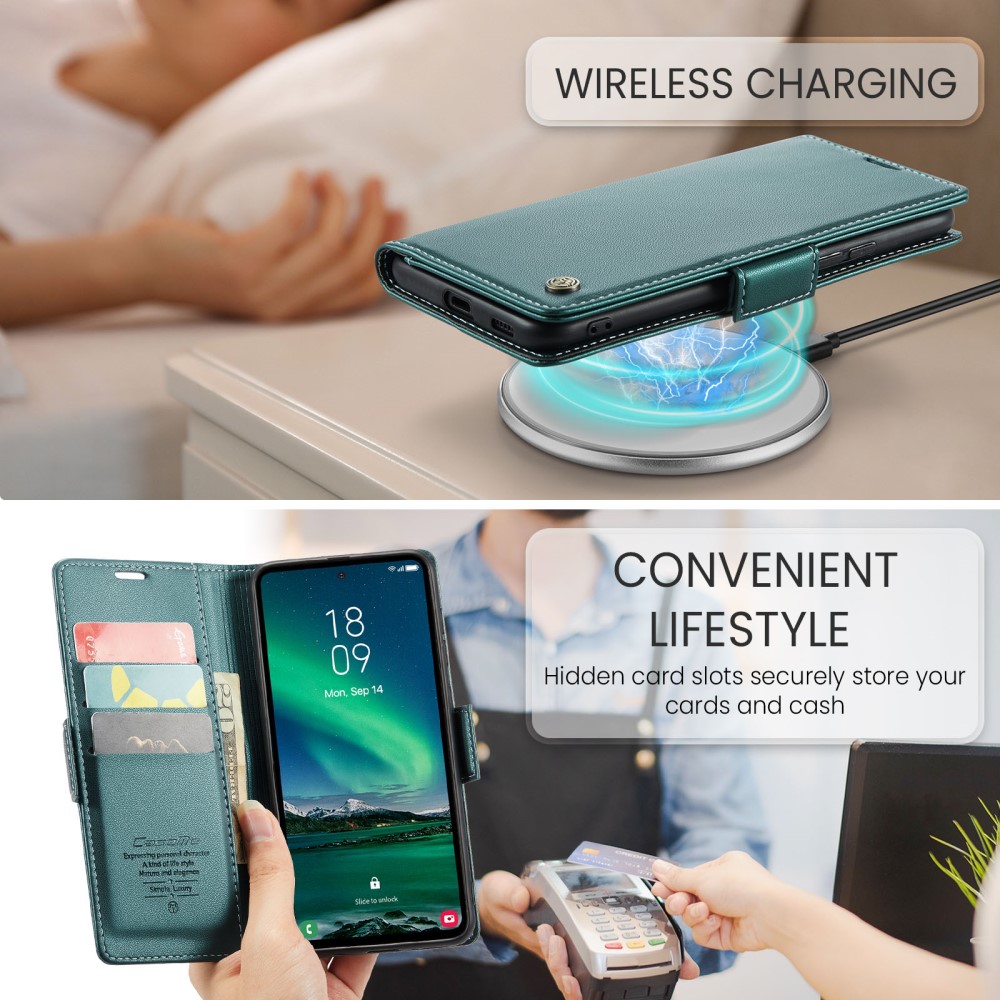 Pouzdro na Samsung Galaxy S24 FE CASEME smooth zelený