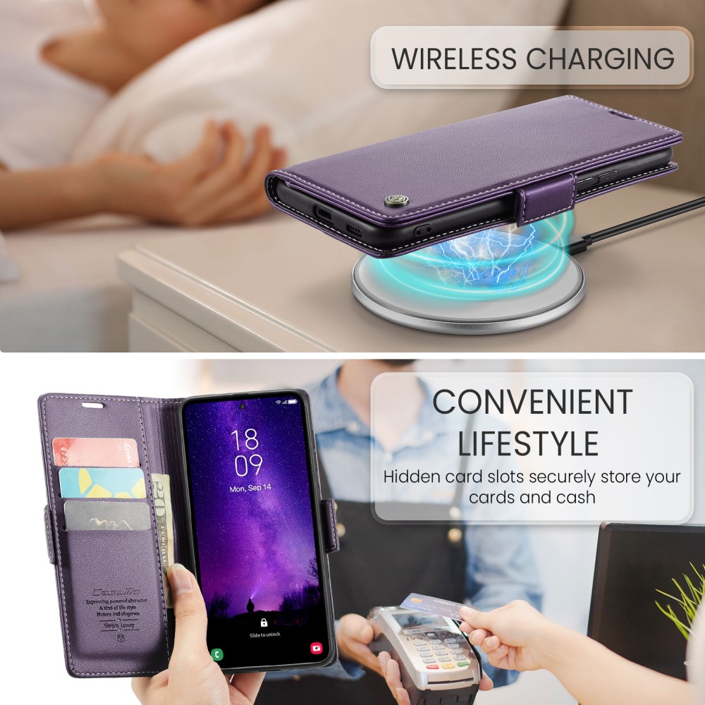Pouzdro na Samsung Galaxy S24 FE CASEME smooth fialový