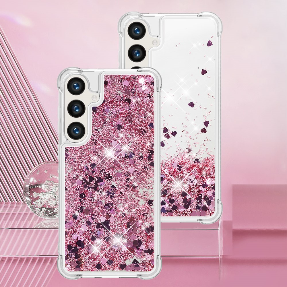 Kryt na Samsung Galaxy S24 FE Srdíčko třpytivý růžový