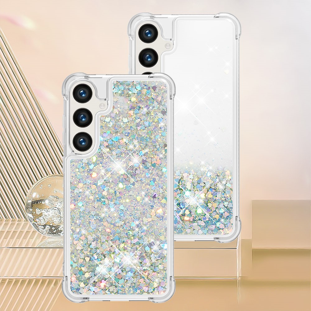 Kryt na Samsung Galaxy S24 FE Srdíčko třpytivý stříbrný