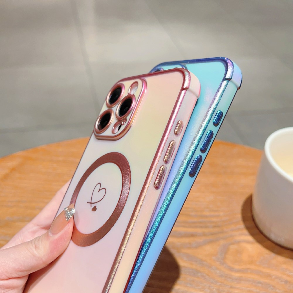 Kryt na iPhone 16 Pro Max Srdíčko s podporou MagSafe duhový