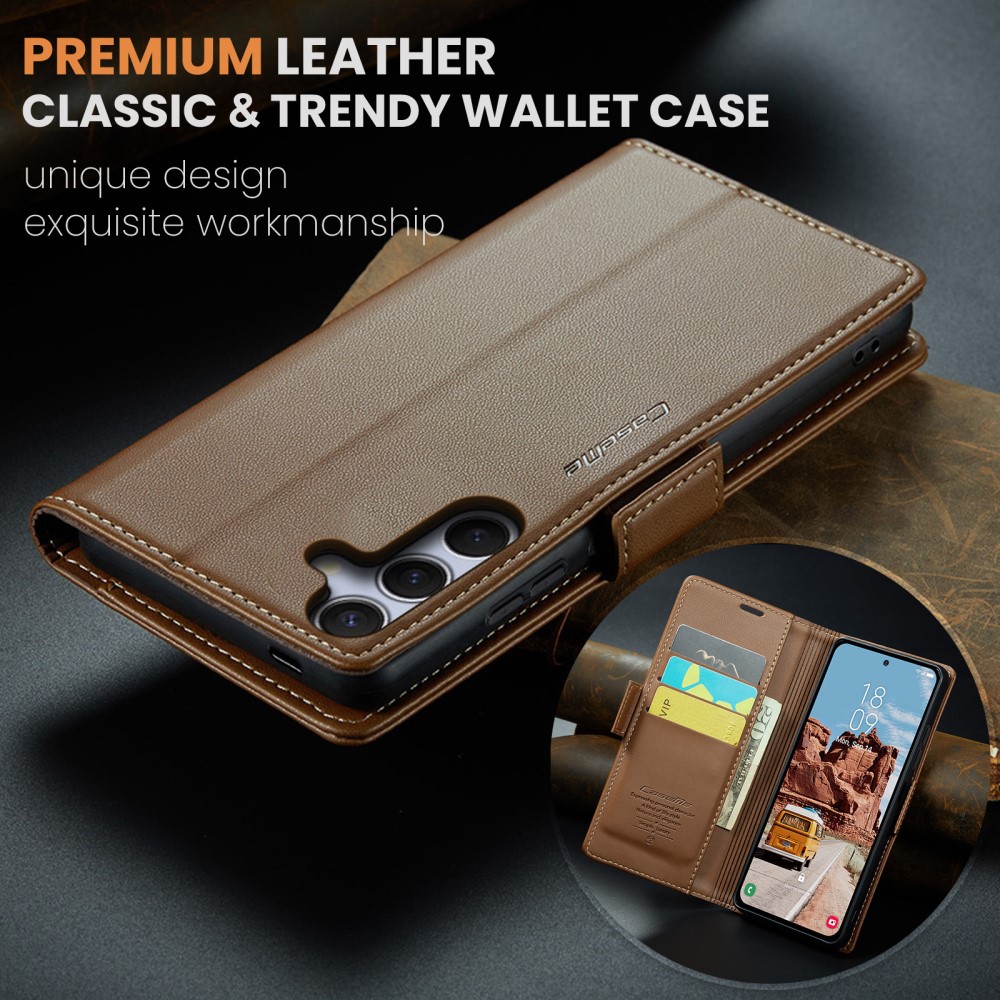 Pouzdro na Samsung Galaxy S25+ CASEME smooth hnědé