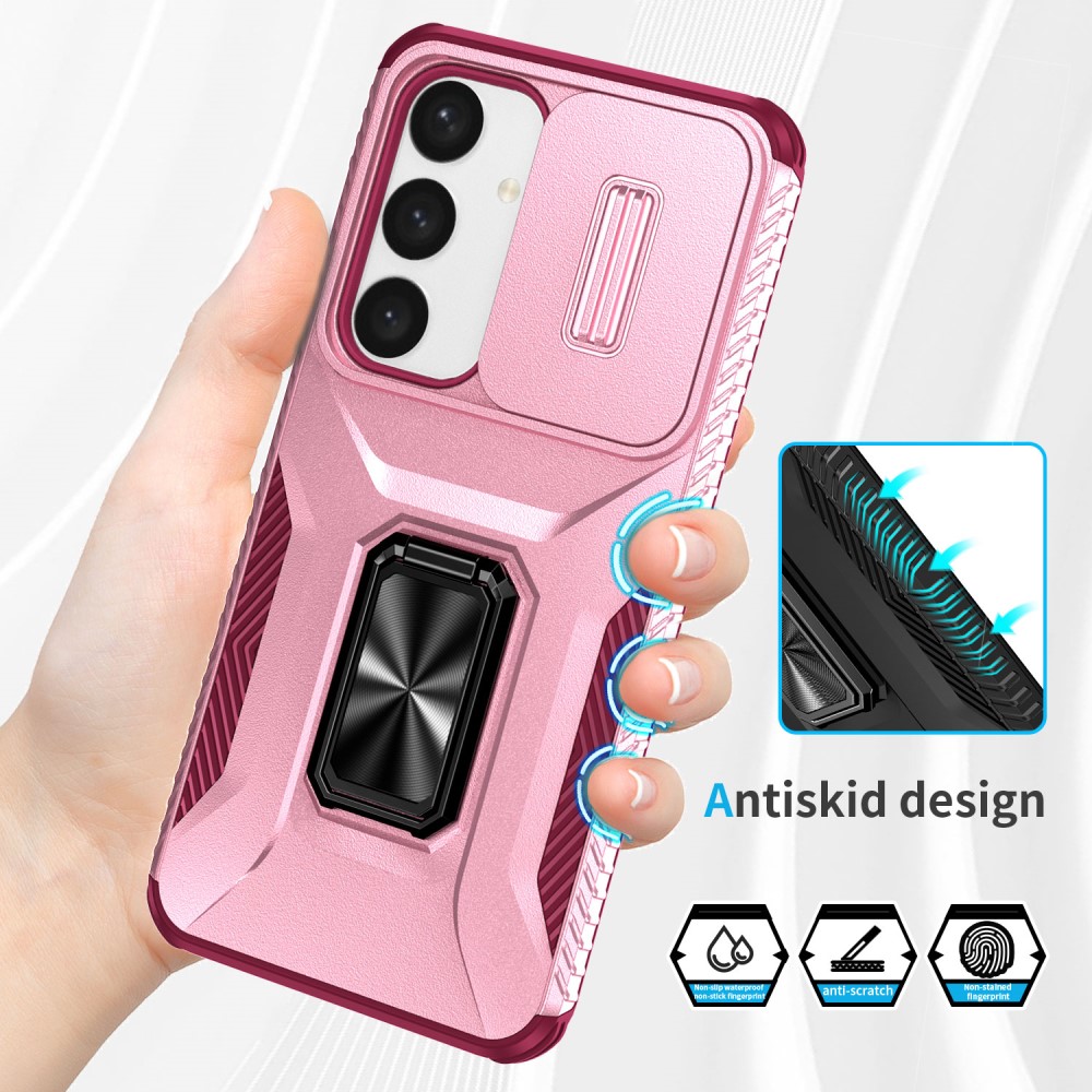 Kryt na Samsung Galaxy S25+ odolný s krytkou na fotoaparát vínový