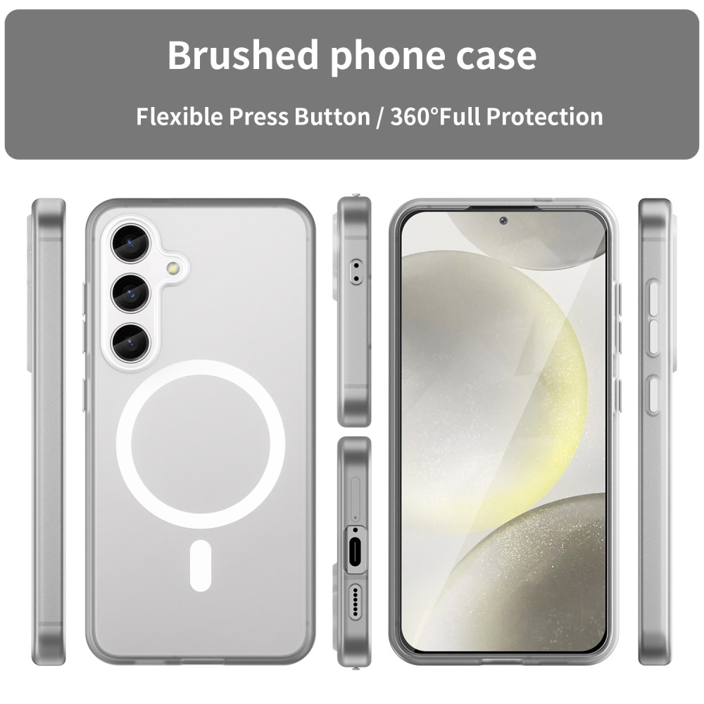 Kryt na Samsung Galaxy S25+ gumový Magnetic (podpora MagSafe) bílý