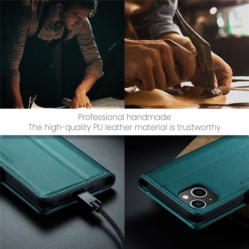 Pouzdro na iPhone 15 Plus CASEME smooth zelené