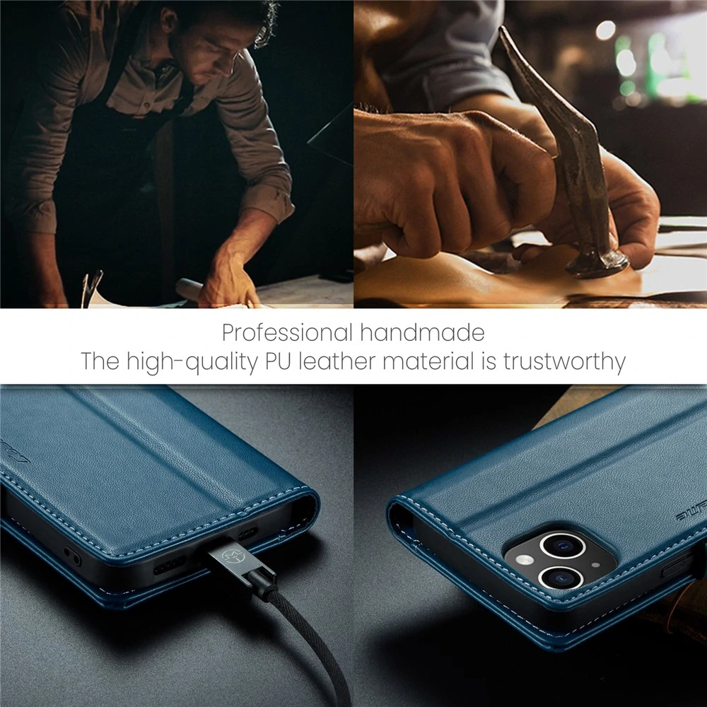 Pouzdro na iPhone 15 Plus CASEME smooth modré