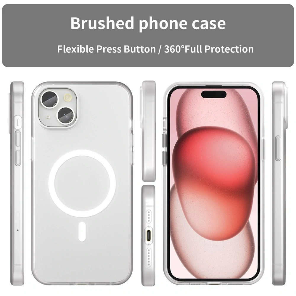 Kryt na iPhone 15 Plus Candy s podporou MAGSAFE bílý