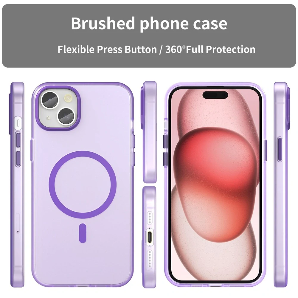 Kryt na iPhone 15 Plus Candy s podporou MAGSAFE fialový