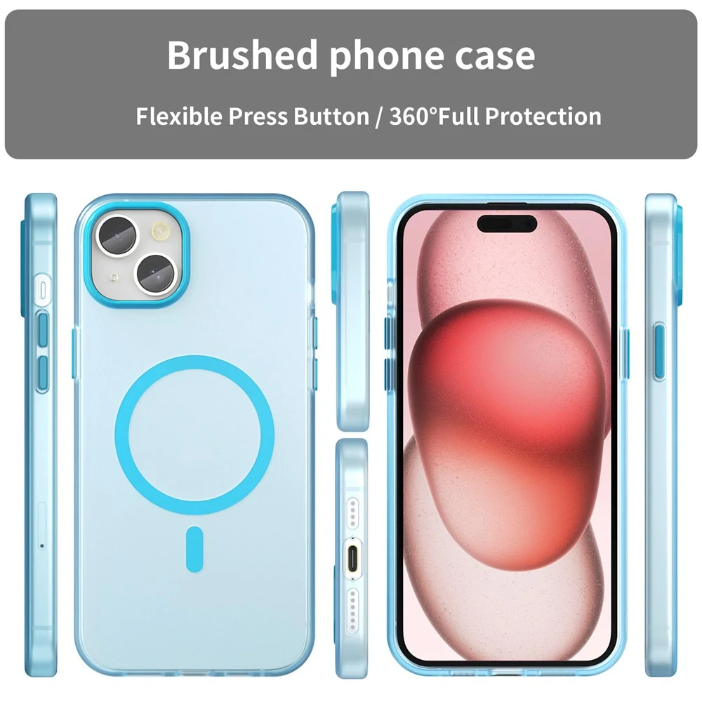 Kryt na iPhone 15 Plus Candy s podporou MAGSAFE modrý