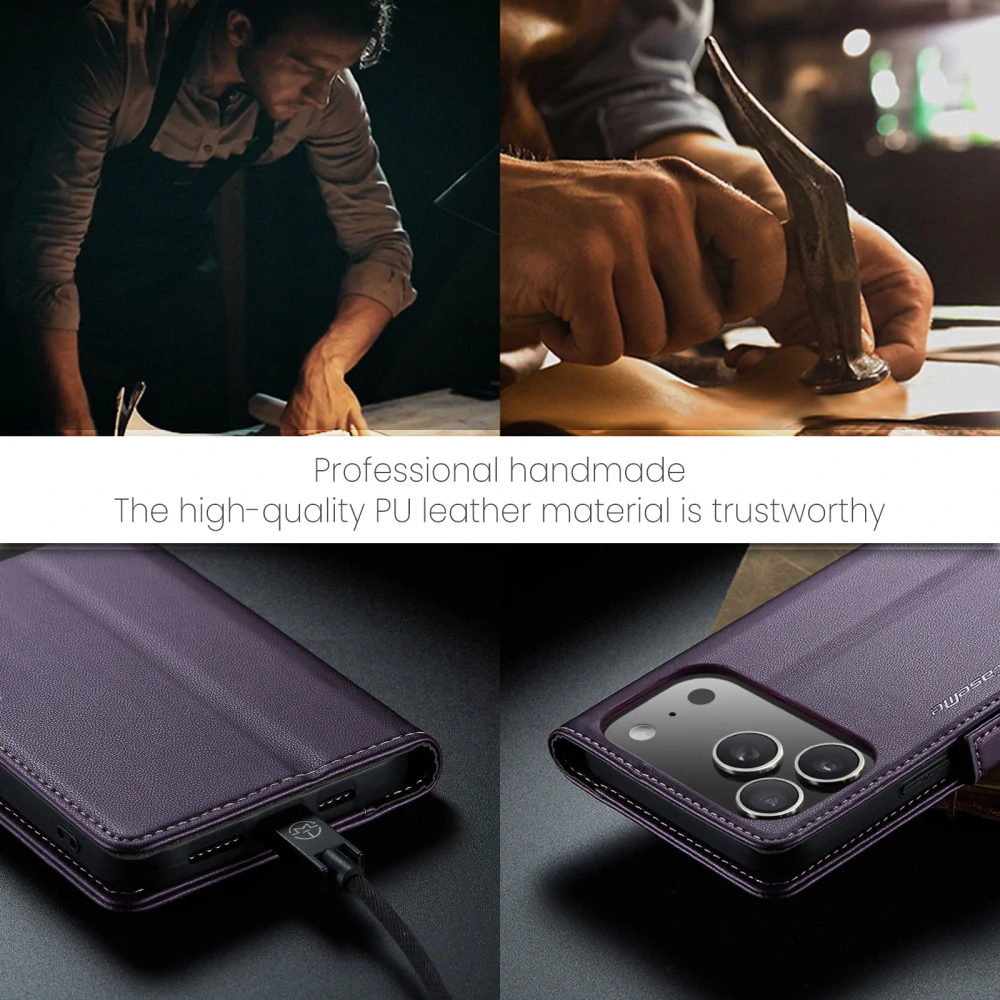 Pouzdro na iPhone 17 Pro CASEME Smooth fialové