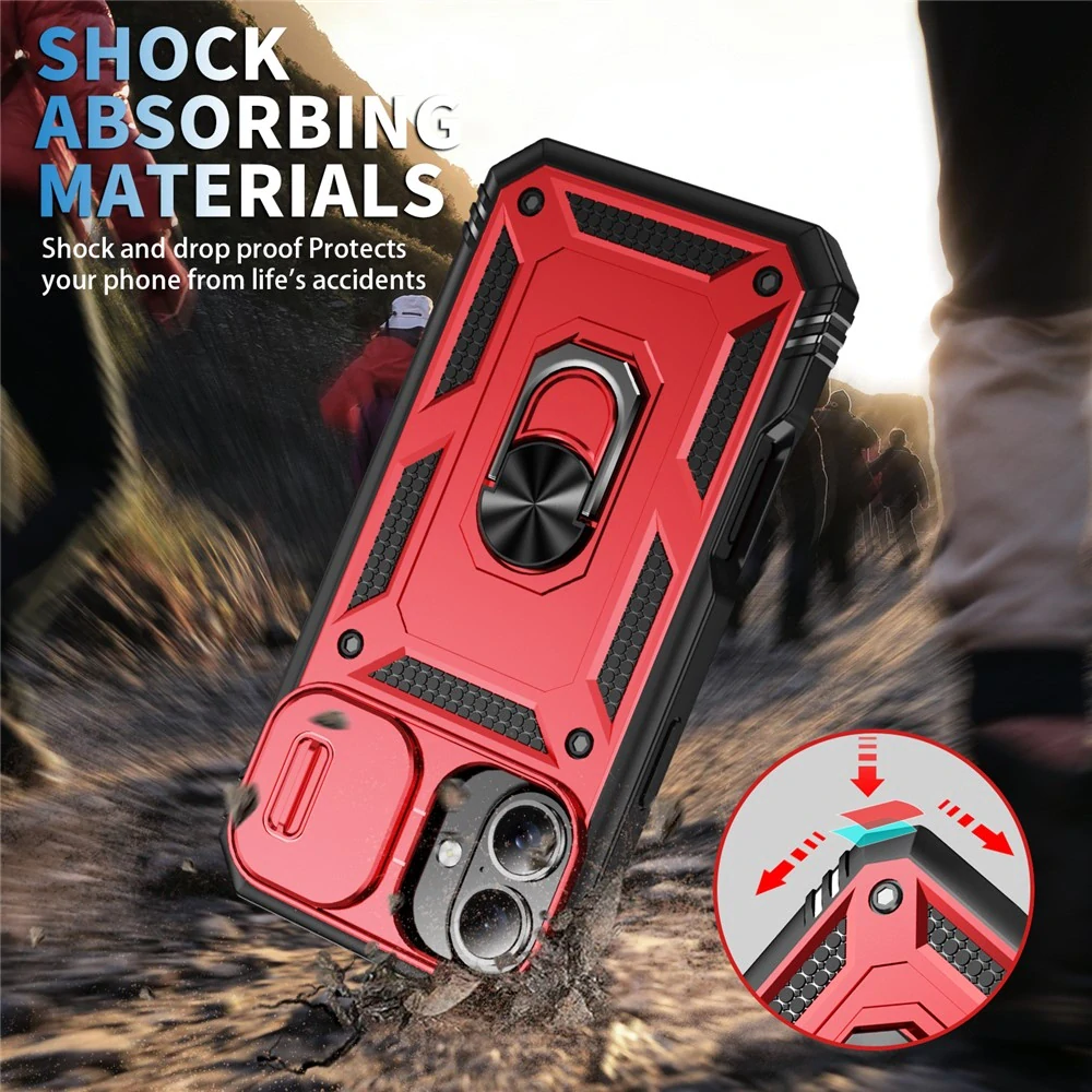 Kryt na iPhone 17 odolný s krytkou na fotoaparát červený