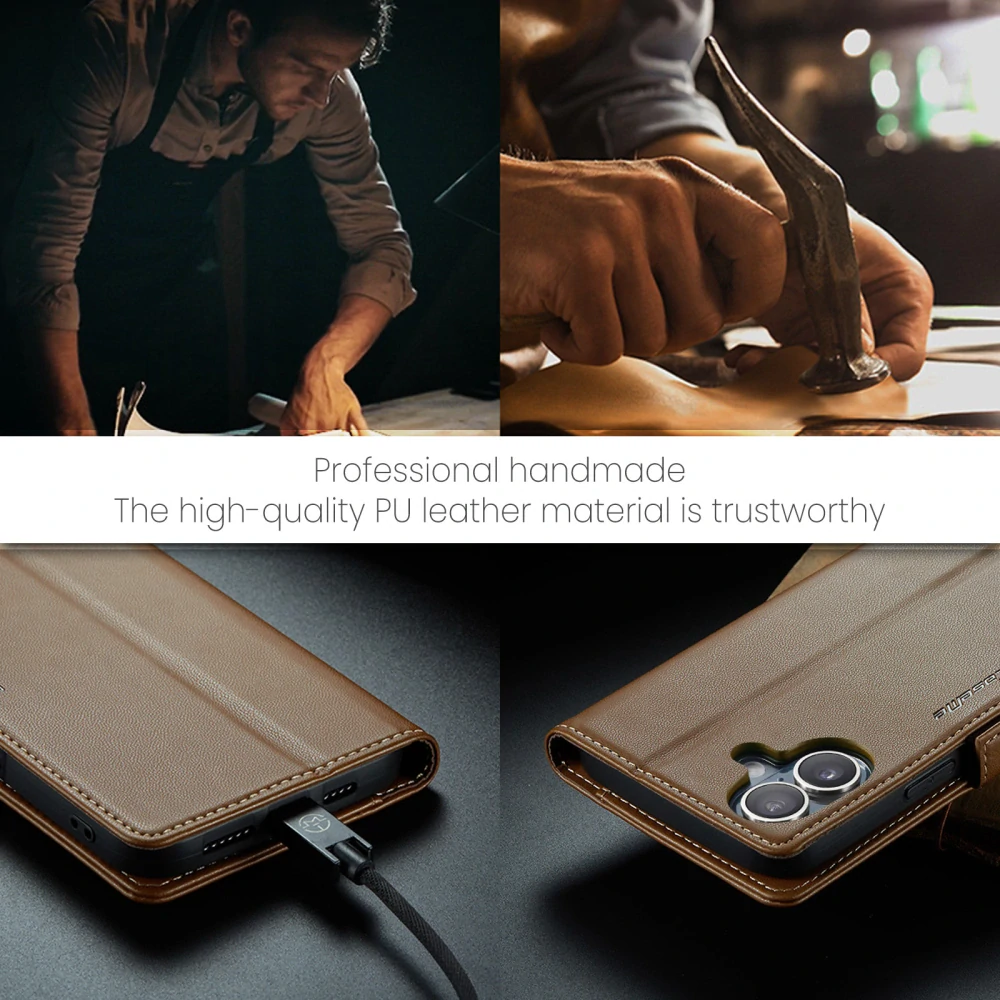 Pouzdro na iPhone 17 CASEME Smooth hnědé