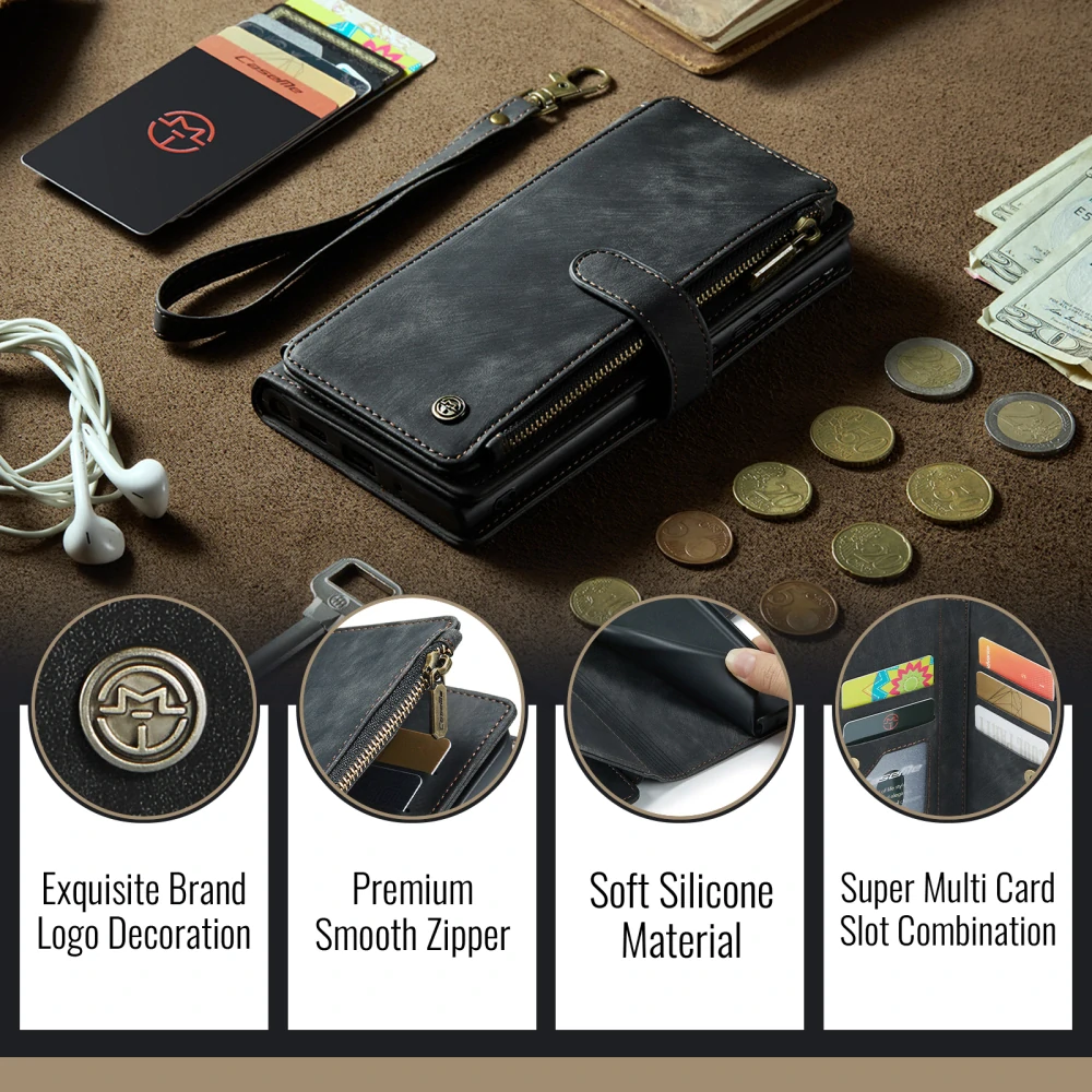 Pouzdro pro iPhone 17 CASEME Luxury Double Layer černé