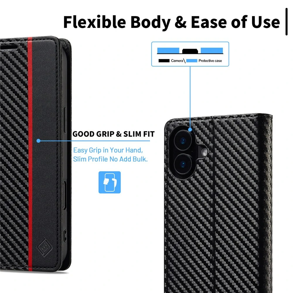 Pouzdro pro iPhone 17 LC.IMEEKE Carbon Vertical