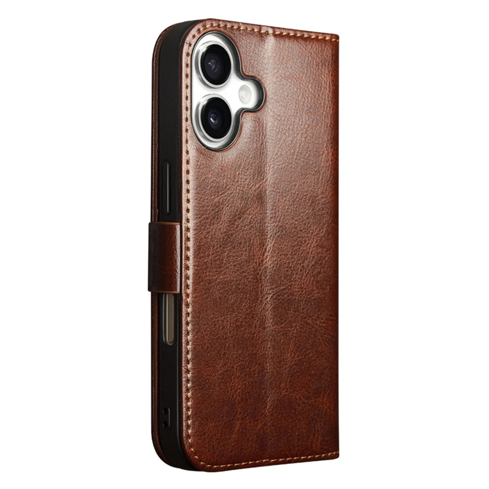 Pouzdro QIALINO na iPhone 17 Pro Max Kožené hnědé