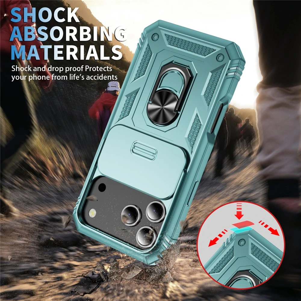 Kryt na iPhone 17 Pro Max odolný s krytkou na fotoaparát světle modrý