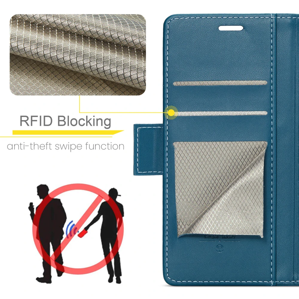 Pouzdro na iPhone 17 Pro Max CASEME Smooth modré