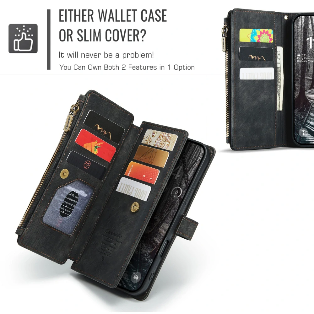 Pouzdro pro iPhone 17 Pro Max CASEME Luxury Double Layer černé