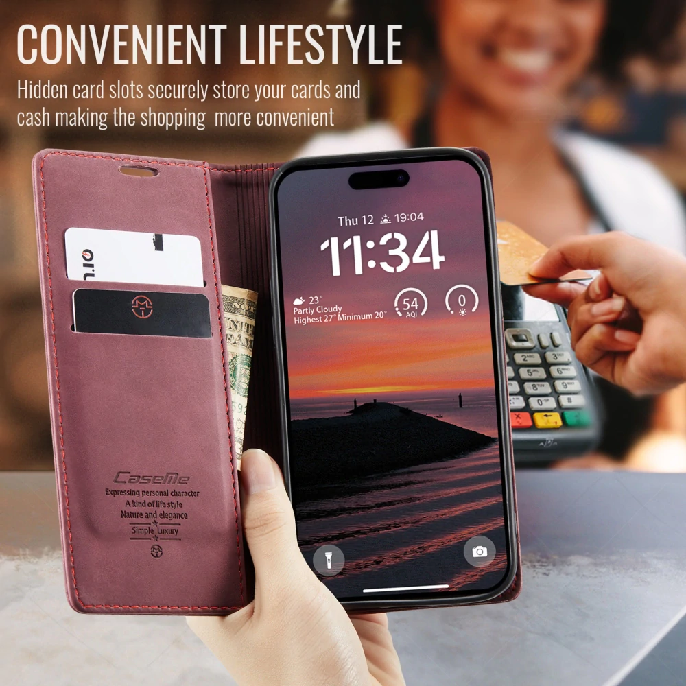 Pouzdro CASEME pro iPhone 17 Pro Max červené