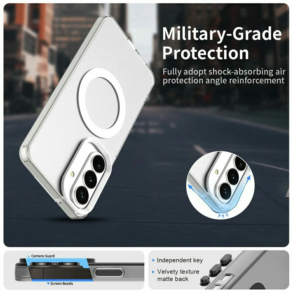 Kryt na Samsung Galaxy S26 gumový Magnetic (podpora MagSafe) bílý