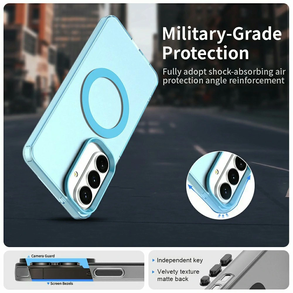 Kryt na Samsung Galaxy S26 gumový Magnetic (podpora MagSafe) modrý
