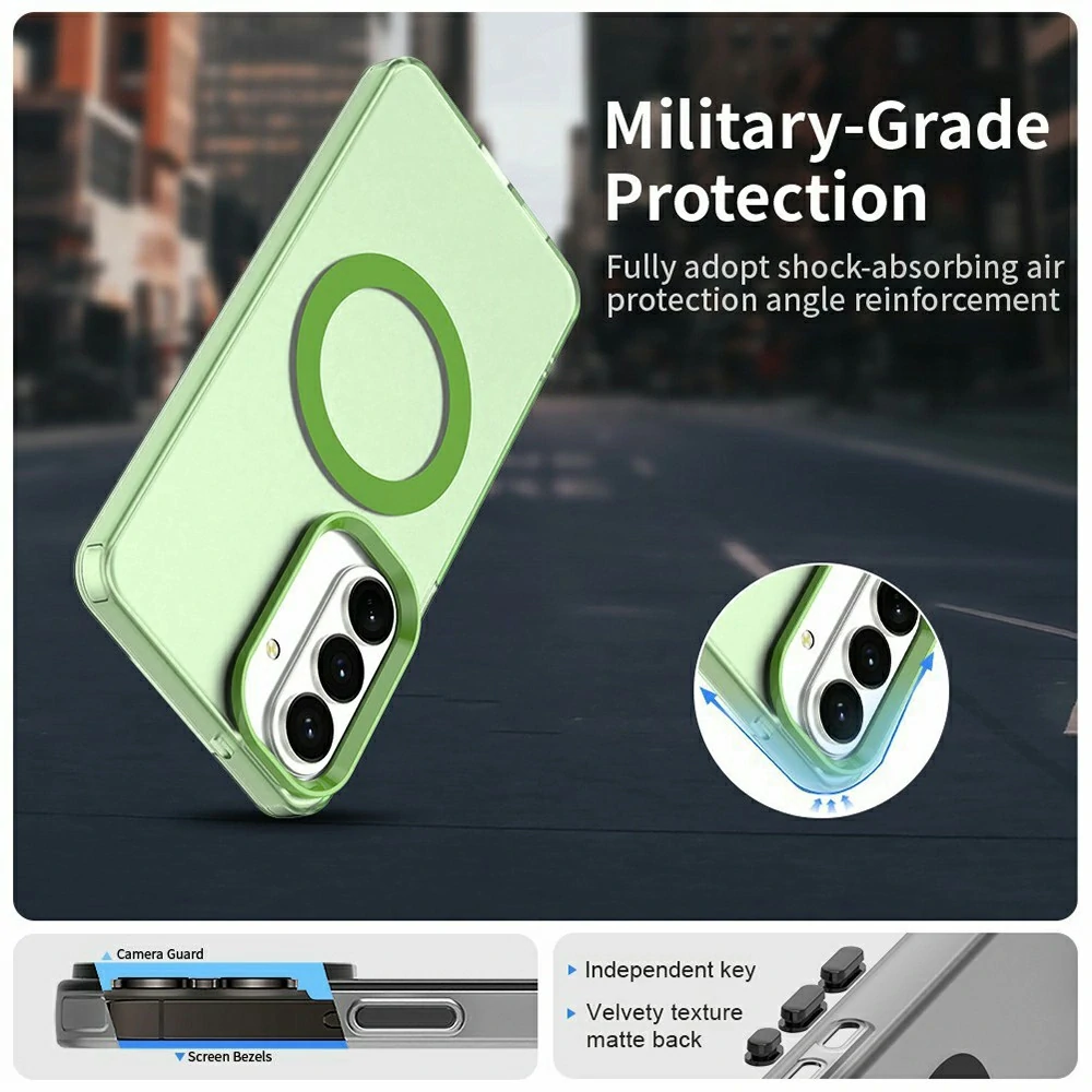 Kryt na Samsung Galaxy S26 gumový Magnetic (podpora MagSafe) zelený