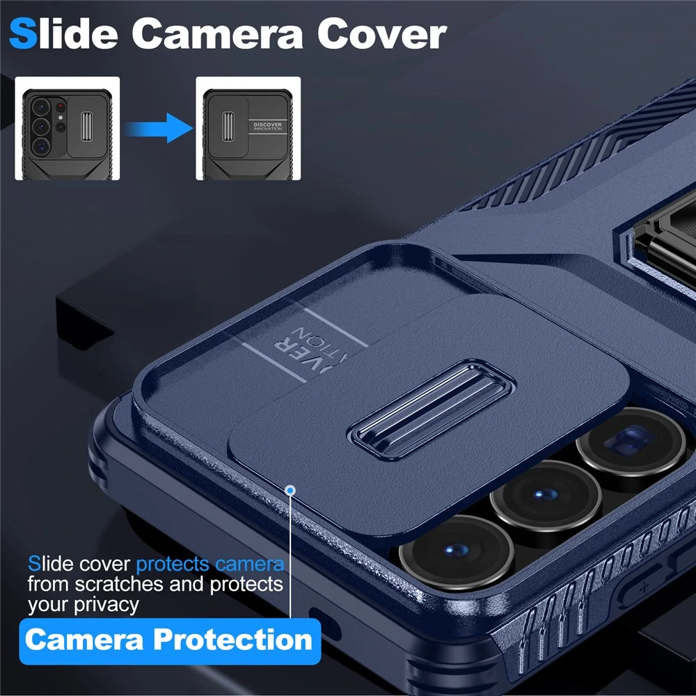 Kryt na Samsung Galaxy S26 Ultra odolný s krytkou na fotoaparát modrý