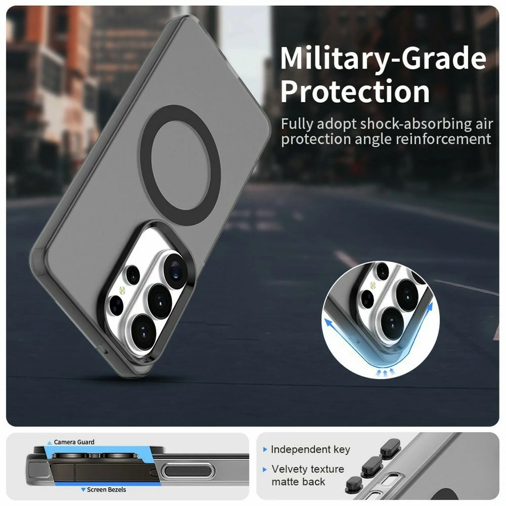 Kryt na Samsung Galaxy S26 Ultra gumový Magnetic (podpora MagSafe) černý