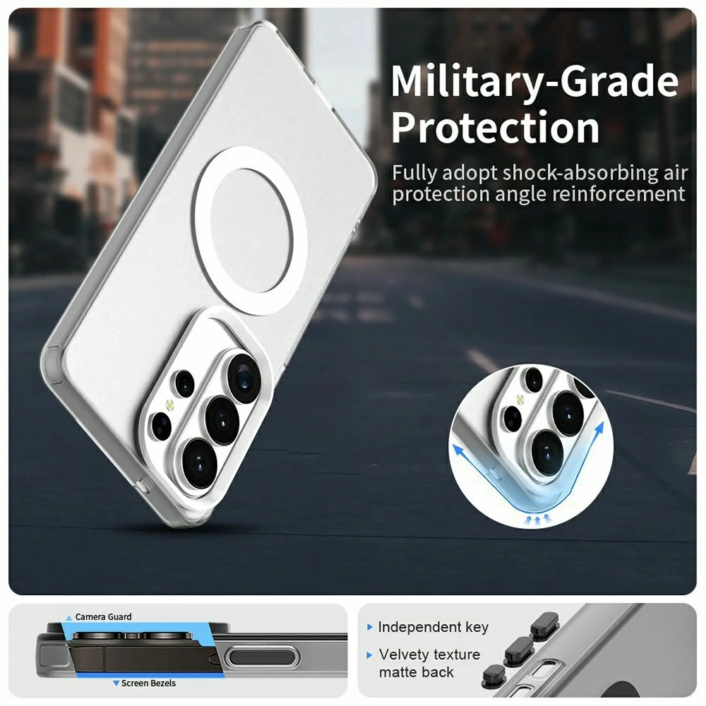 Kryt na Samsung Galaxy S26 Ultra gumový Magnetic (podpora MagSafe) bílý