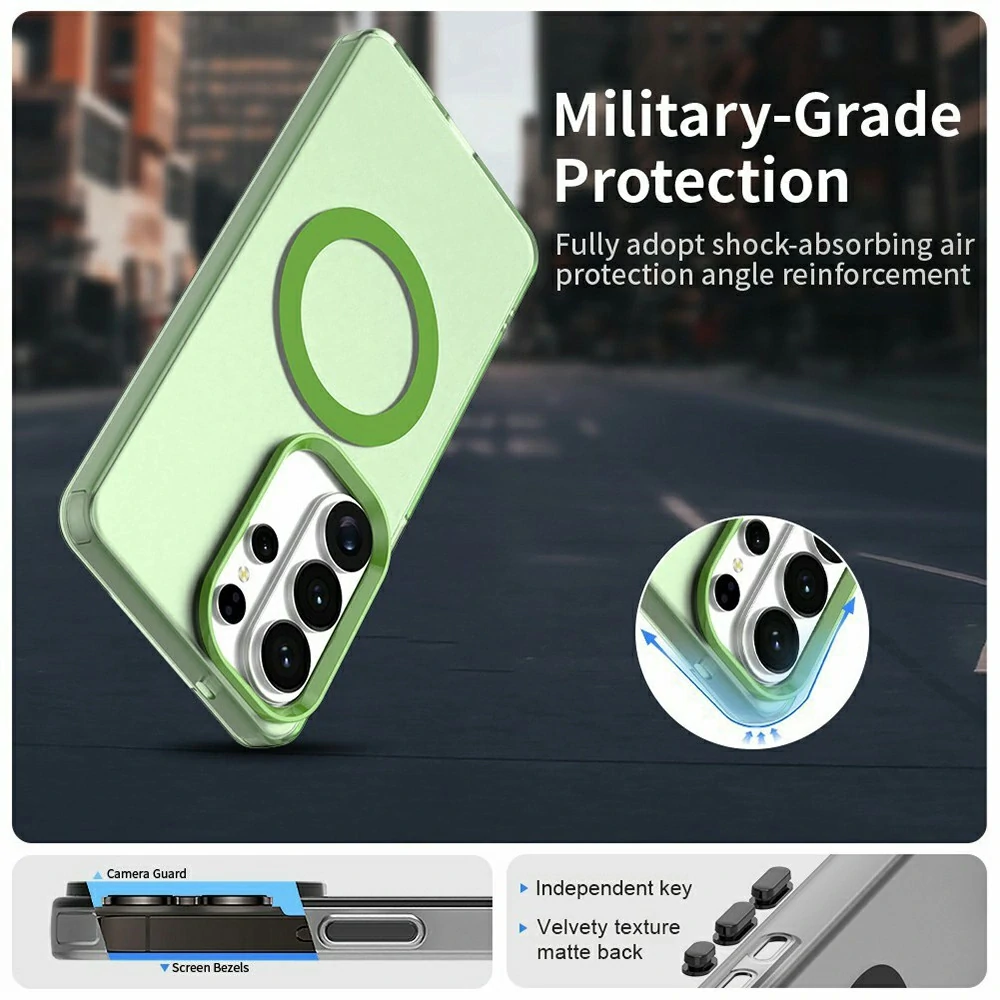 Kryt na Samsung Galaxy S26 Ultra gumový Magnetic (podpora MagSafe) zelený