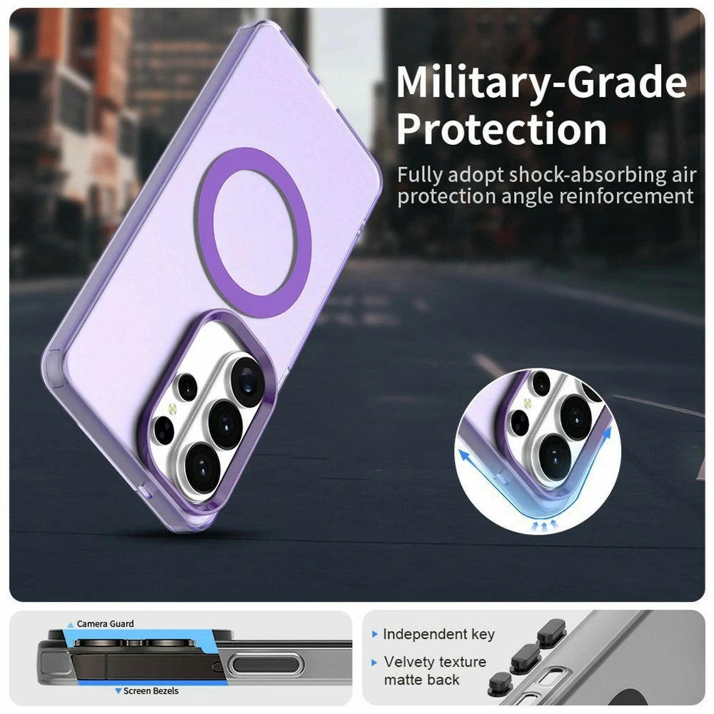 Kryt na Samsung Galaxy S26 Ultra gumový Magnetic (podpora MagSafe) fialový