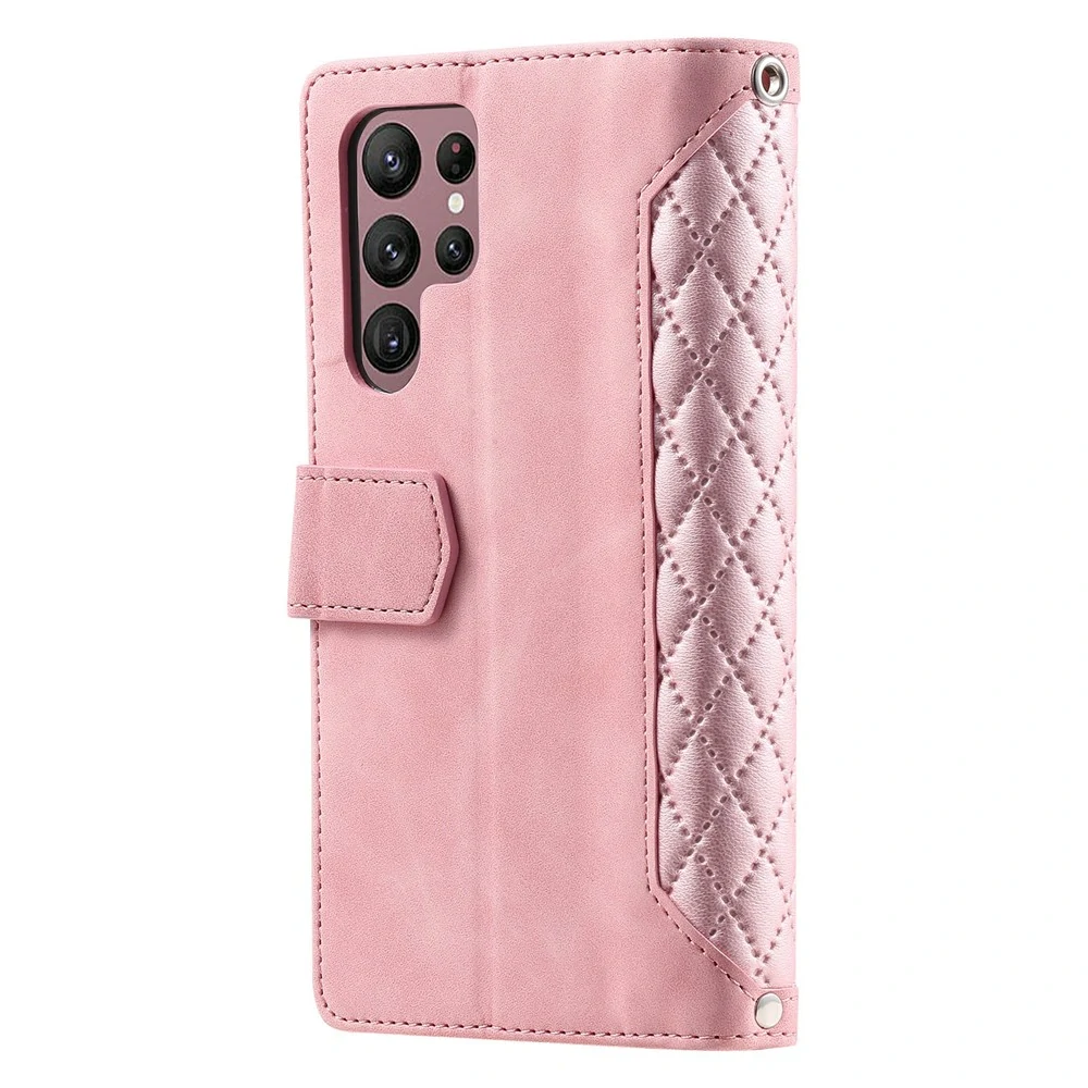 Pouzdro na Samsung Galaxy S26 Ultra Luxury Double Layer růžové