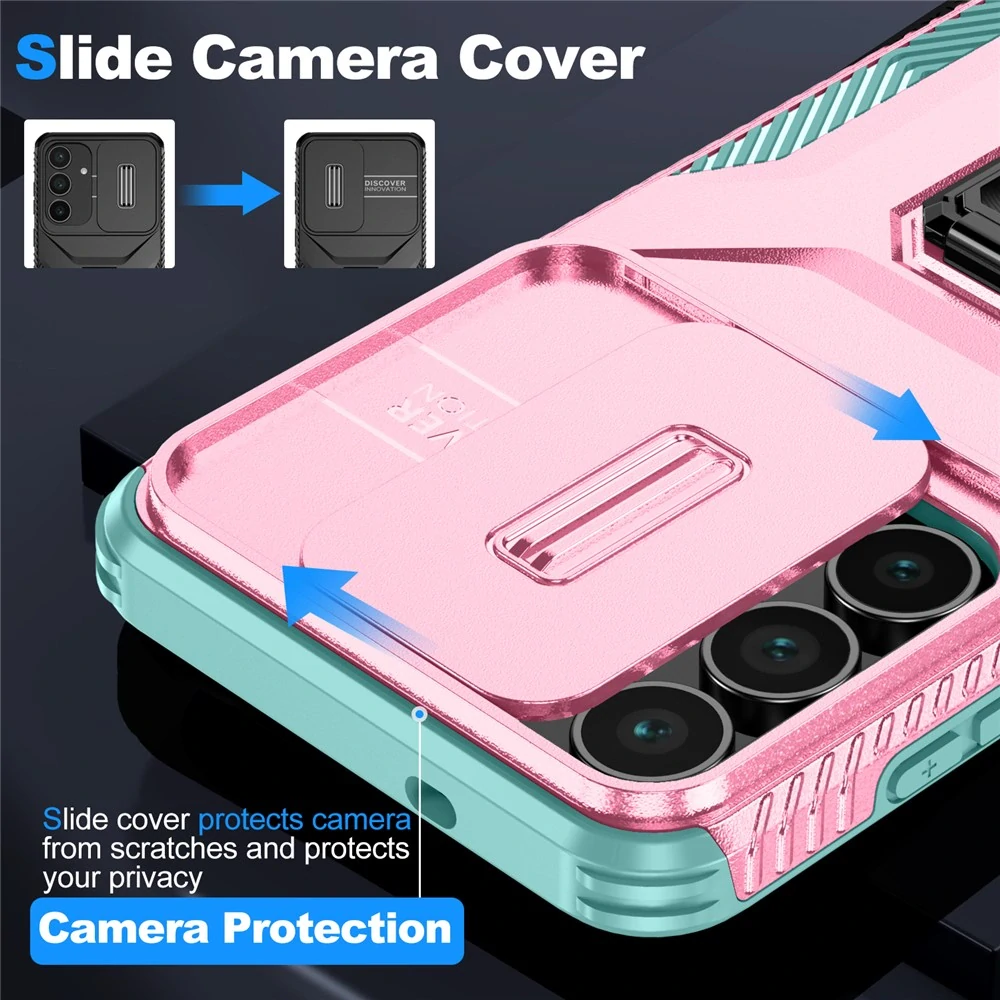 Kryt na Samsung Galaxy S25 FE odolný s krytkou na fotoaparát růžový