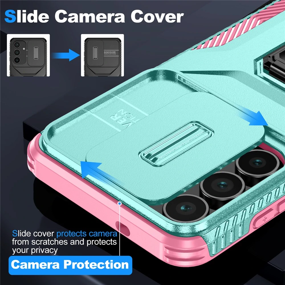 Kryt na Samsung Galaxy S25 FE odolný s krytkou na fotoaparát světle modrý