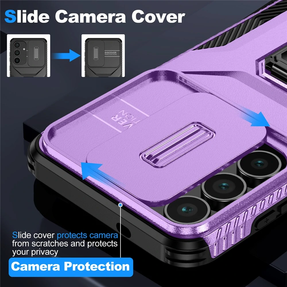 Kryt na Samsung Galaxy S25 FE odolný s krytkou na fotoaparát fialový