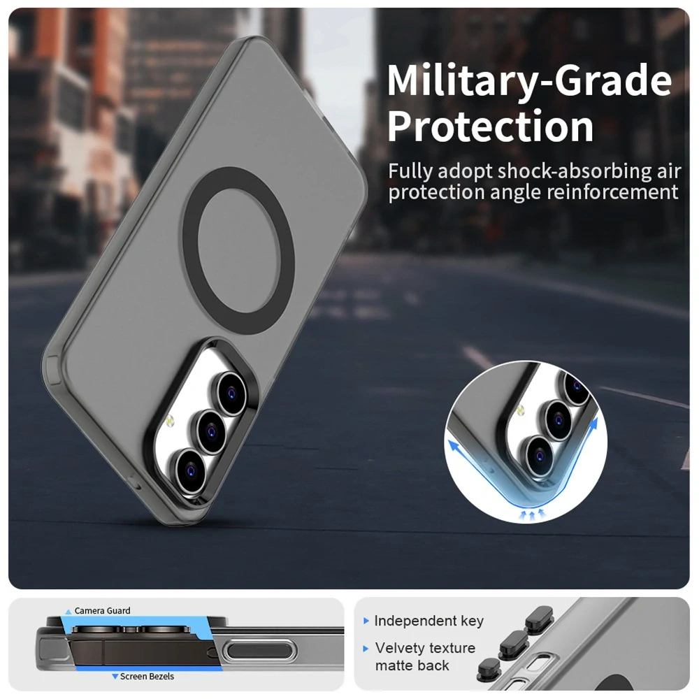 Kryt na Samsung Galaxy S25 FE gumový Magnetic (podpora MagSafe) černý